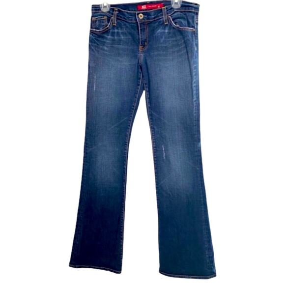 X2 Denim Laboratory Blue Denim Distressed Bootcut Jeans, Size 29 - Picture 2 of 11